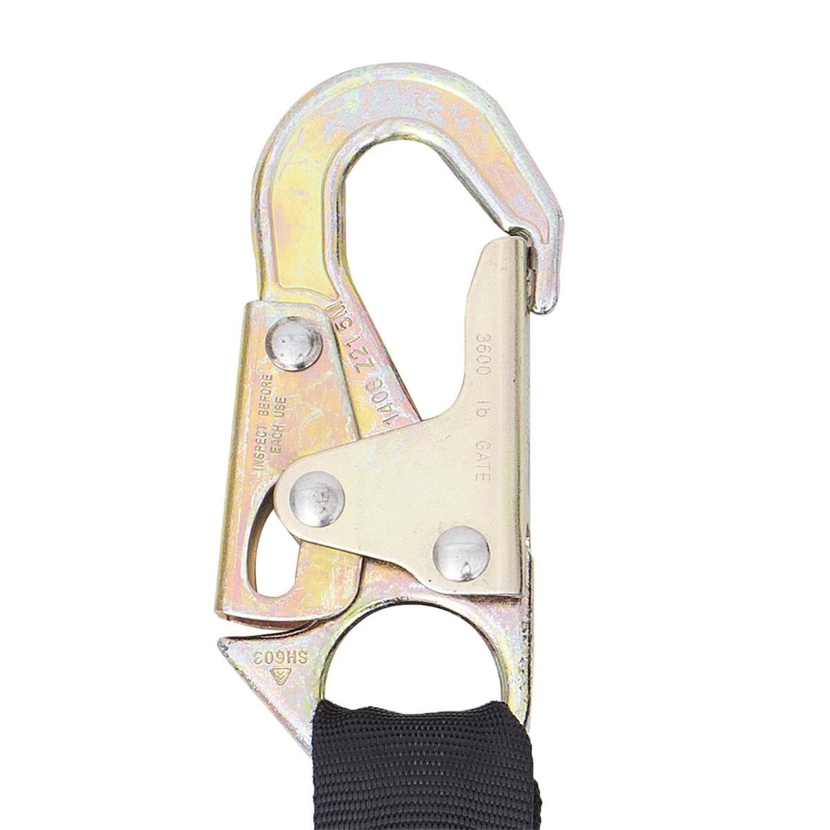 KwikSafety BOA 6ft Single Leg Shock Absorbing Lanyard [4-PACK] - OSHA/ANSI Fall Protection With Snap Hooks