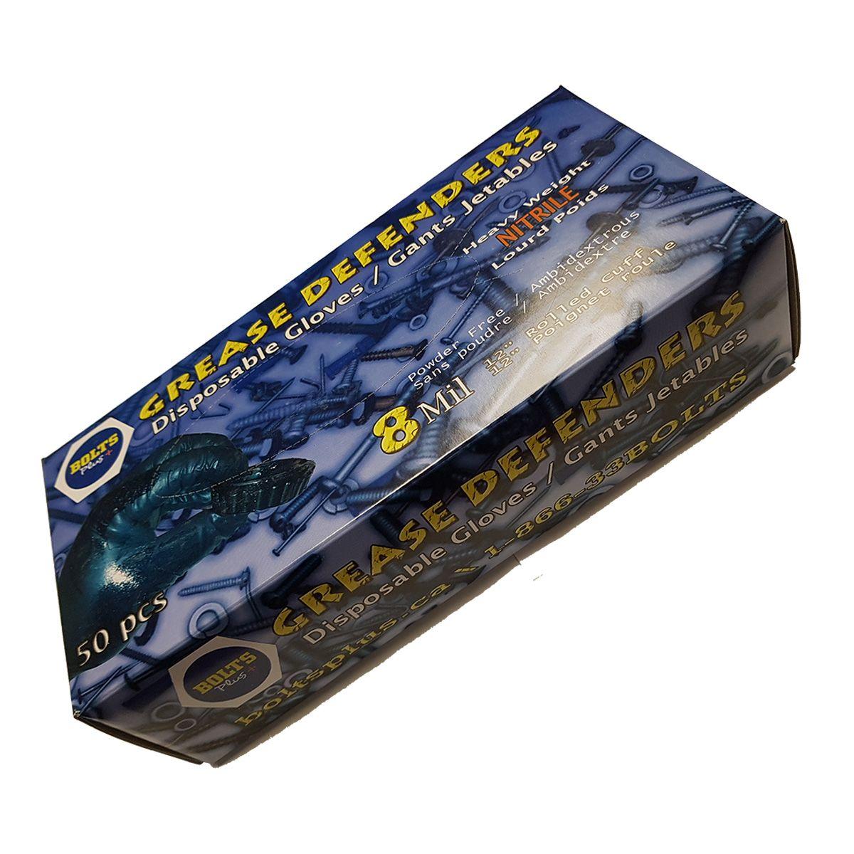 GREASE DEFENDER BLACK NITRILE GLOVES Bolts Plus Inc.