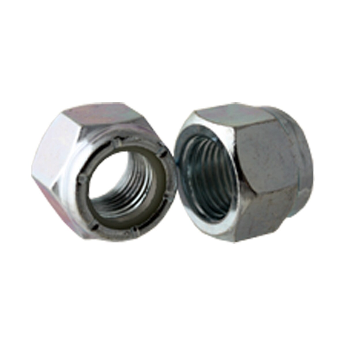V nuna① NU Nylock Nuts; Zinc Plated | Bolts Plus Inc.
