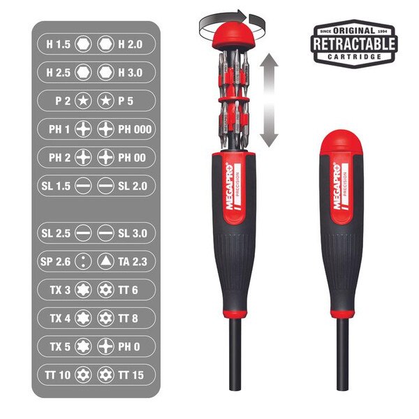 MEGAPRO 24 IN 1 MULTIBIT PRECISION SCREWDRIVER Bolts Plus Inc.