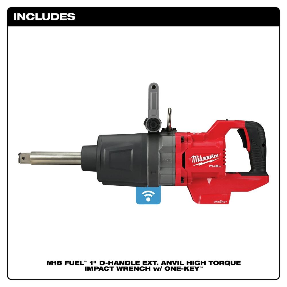 M18 1IN D HANDLE EXT. ANVIL HIGH TORQUE IMPACT WRENCH TOOL ONLY Bolts Plus Inc