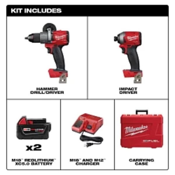 M18 FUEL 2PC HAMMER DRILL/IMPACT DRIVER KIT Bolts Plus Inc.