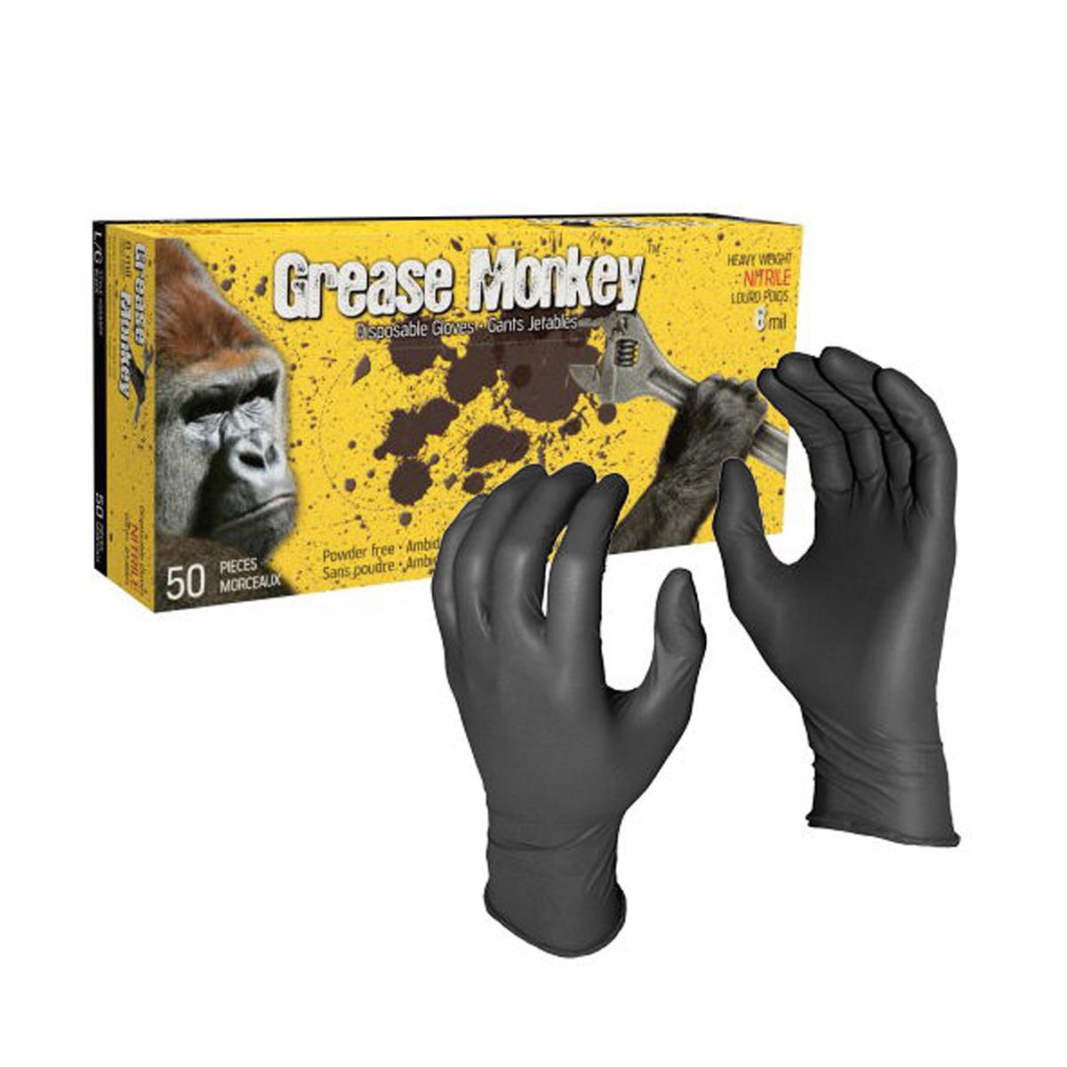 GREASE MONKEY 8mm HEAVY WEIGHT NITRILE GLOVES Bolts Plus Inc.